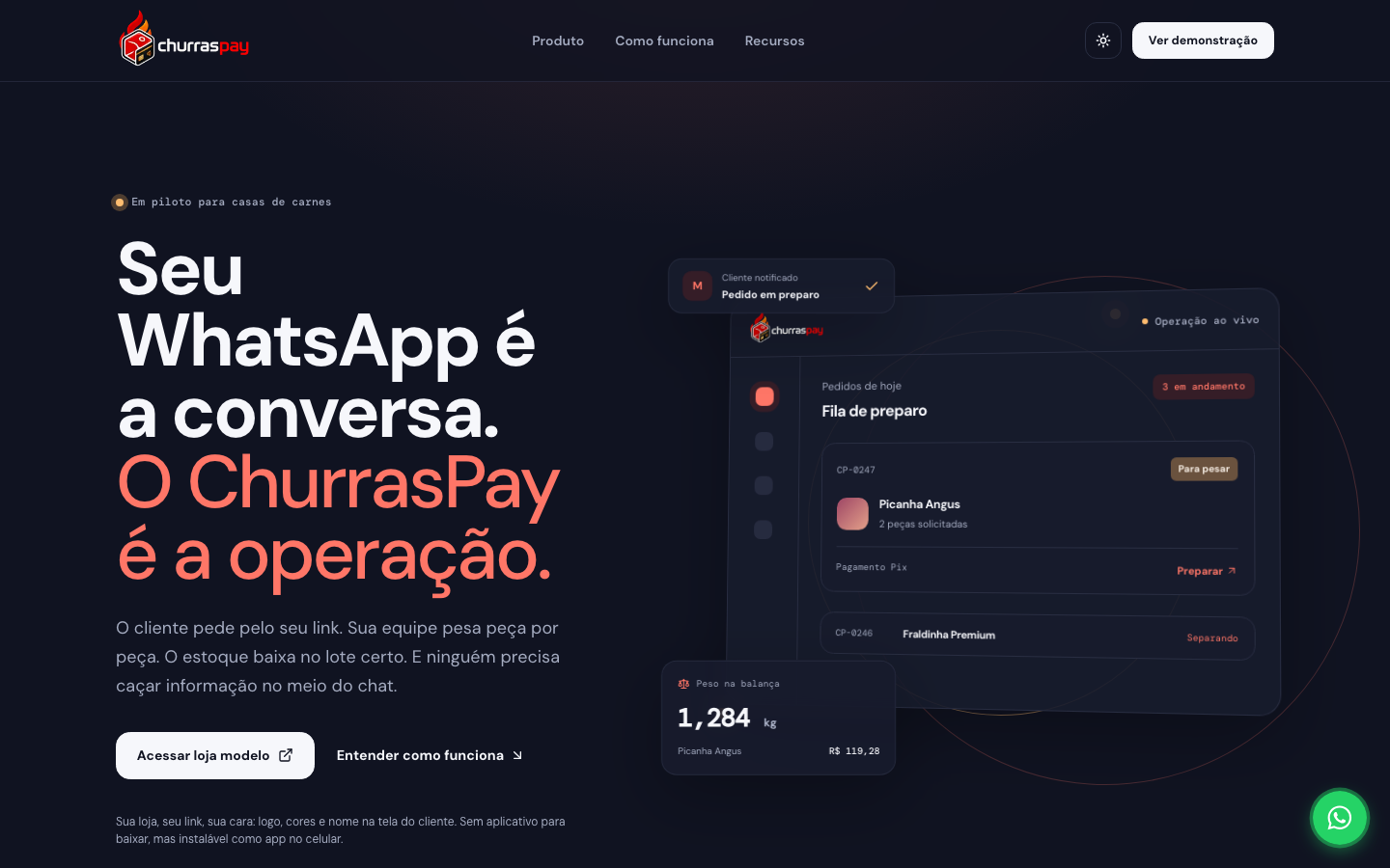 ChurrasPay, site ao vivo