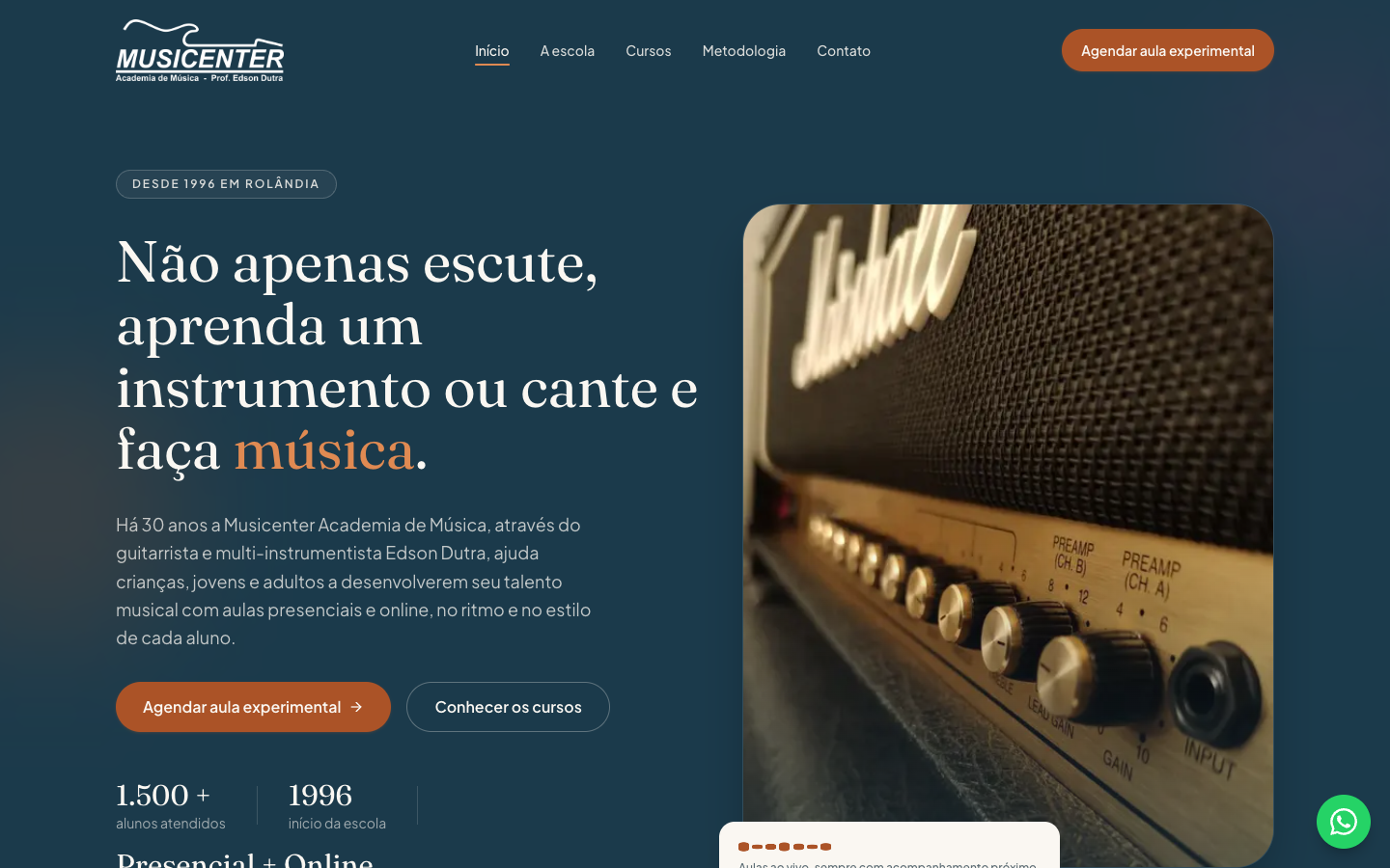 Musicenter — site ao vivo
